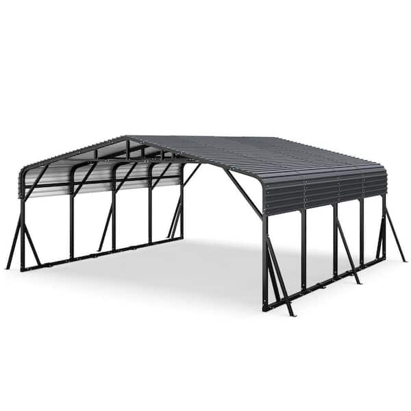 Epicpoplar 20 ft. W x 20 ft. D Heavy-Duty Galvanized Steel Carport