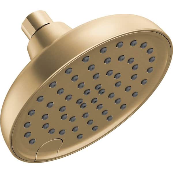 4-Spray Patterns 6 in. 2.5 GPM Wall Mount Fixed Shower Head in Champagne Bronze