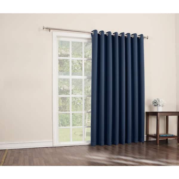 Sun Zero Navy Thermal Extra Wide, Patio Door Curtain Panel 100 X 84