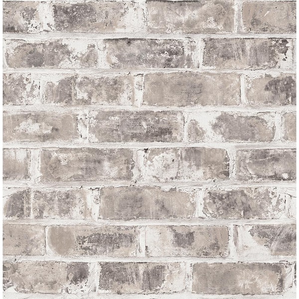 Brewster Jomax Grey Warehouse Brick Paper Non-Pasted Wallpaper Roll (Covers 56.4 Sq. Ft.)