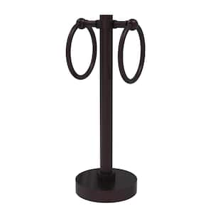 Vanity Freestanding Top 2-Towel Ring Guest Towel Holder in Antique Bronze