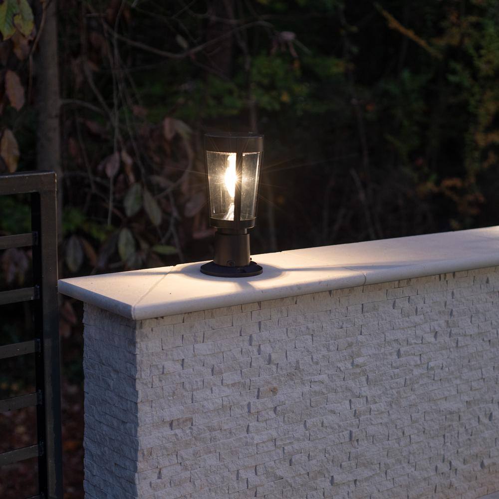 Amphora Black Resin Solar LED Outdoor Post Light