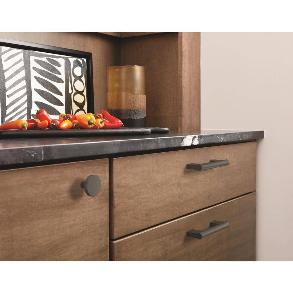 Matte Black 3-3/4 Inch Modern Bar Cabinet Pull