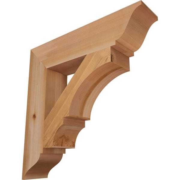 Ekena Millwork 5.5 in. x 28 in. x 28 in. Western Red Cedar Balboa Traditional Smooth Bracket