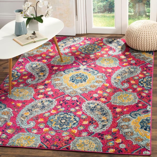 Madison Fuchsia/Gold 9 ft. x 12 ft. Border Area Rug