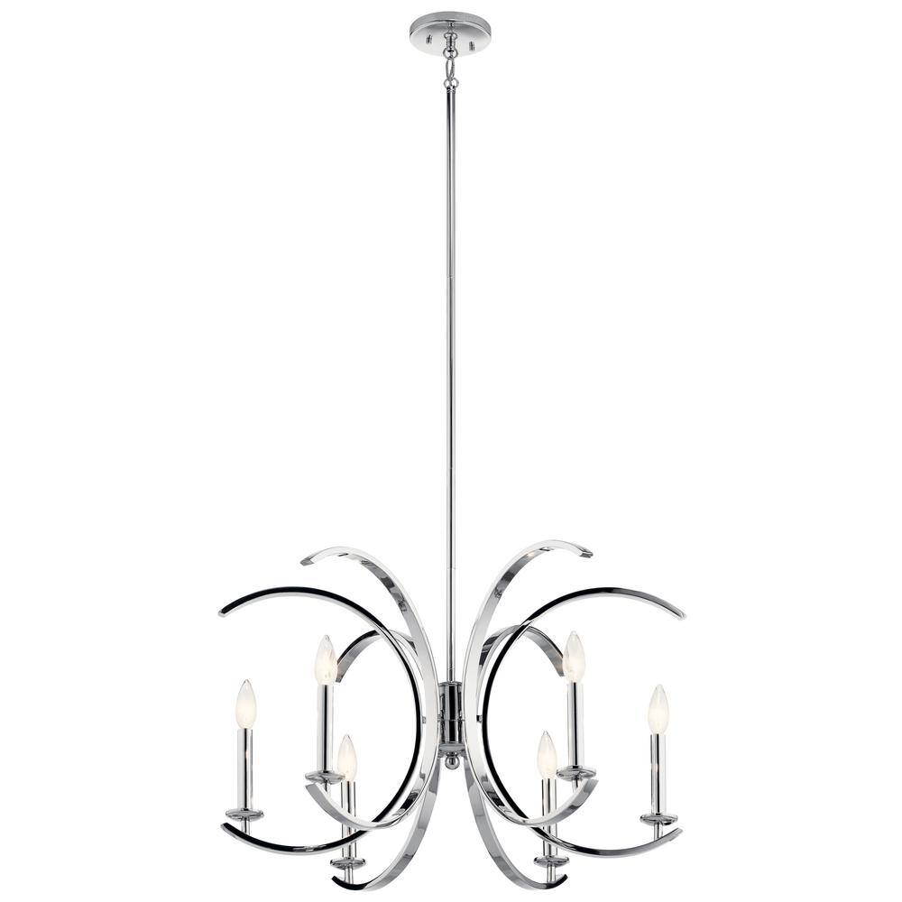 KICHLER Cassadee 6Light Chrome Contemporary Candlestick Dining Room