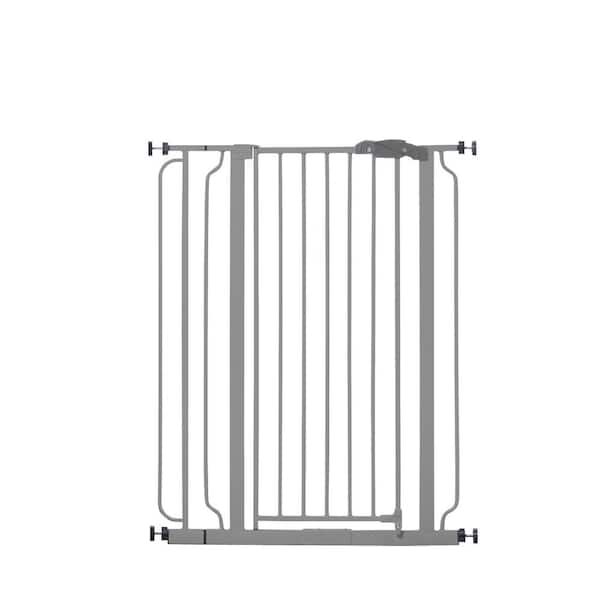 Regalo 36 in. Platinum Metal Easy Step Extra Tall Walk-Through Gate