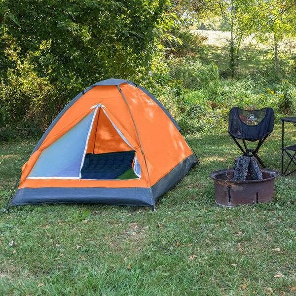 Wakeman Outdoors 2-Person Orange Dome Tent with Carry Bag