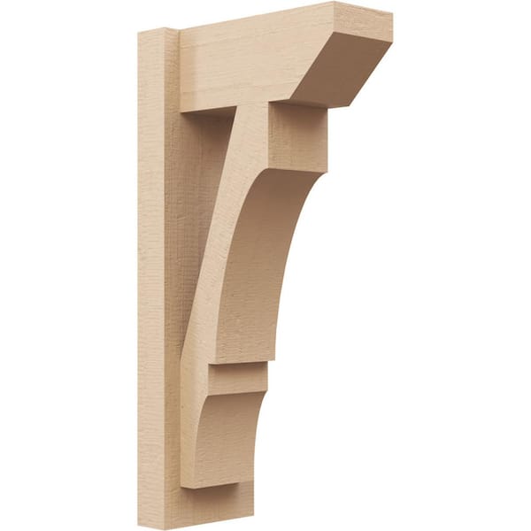 Ekena Millwork 6 in. x 24 in. x 12 in. Balboa Slat Rough Cedar Woodgrain Timberthane Polyurethane Outlooker, Primed Tan