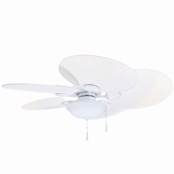 Hampton Bay - Havana 48 in. Indoor/Outdoor Matte White Ceiling Fan with Light Kit