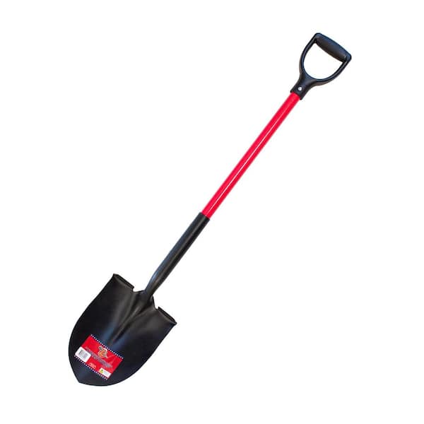 Bully Tools 14-Gauge Round Point Shovel with Fiberglass D-Grip Handle