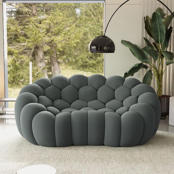 Magic Home (Set of 2) Bubble Curved Sofa, 49 in. Mesh Fabric