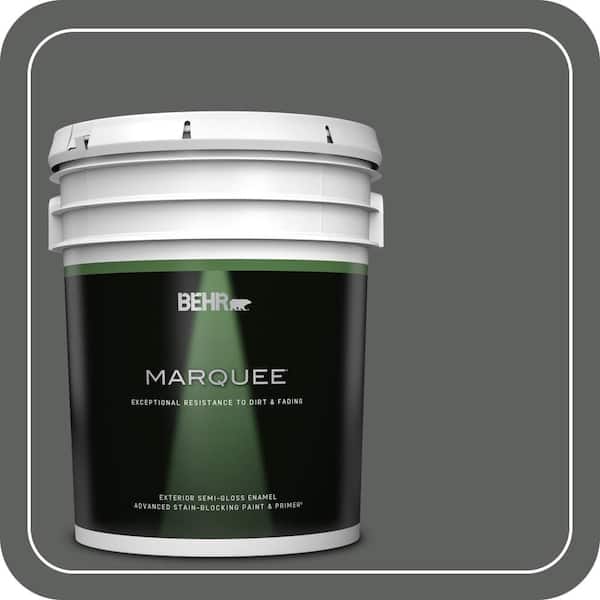BEHR MARQUEE 5 gal. #N460-6 Hematite Semi-Gloss Enamel Exterior Paint & Primer