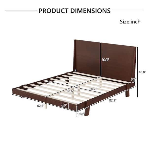Internet Frame Designs Harper & Bright Designs Walnut(Brown) Mid-Century Modern Solid Wood ...