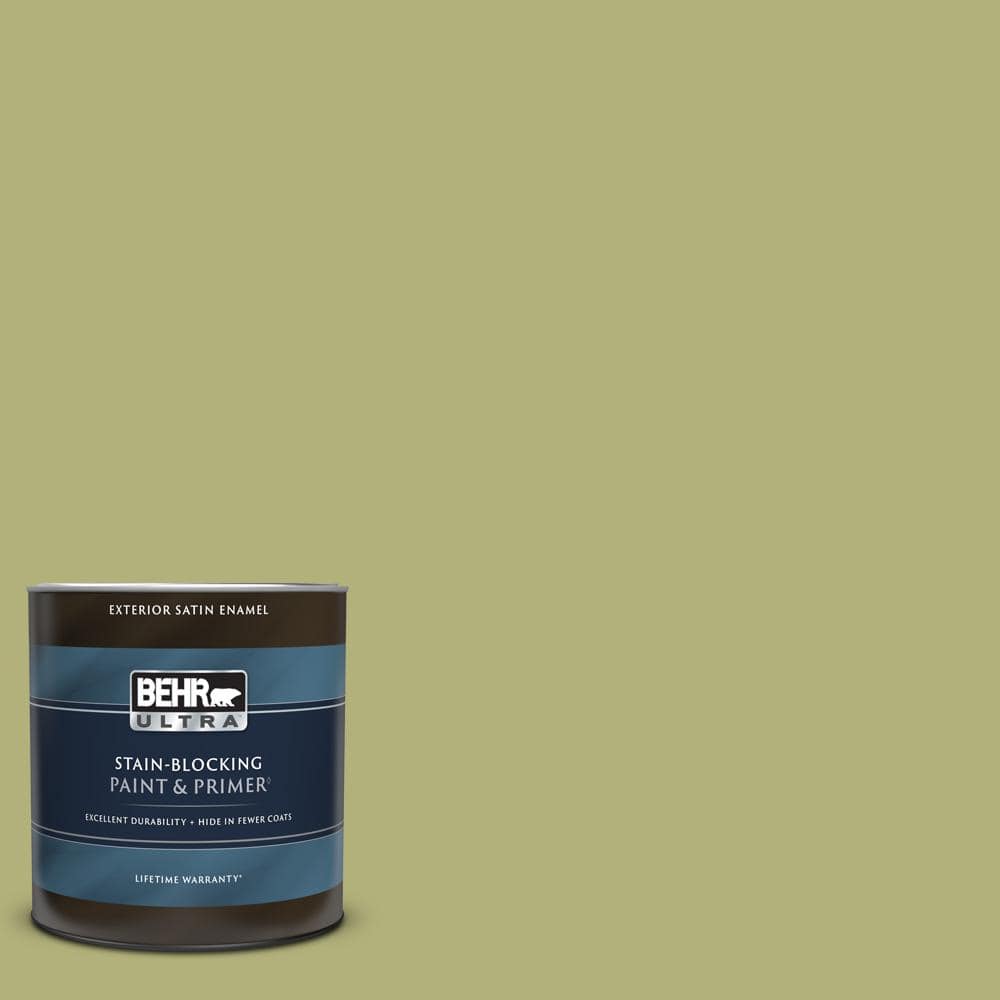 BEHR ULTRA 1 qt. M3405 Fresh Artichoke Satin Enamel Exterior Paint