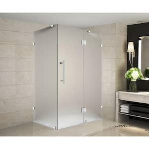 Avalux 35 in. x 30 in. x 72 in. Completely Frameless Shower Enclosure with Frosted Glass in Chrome