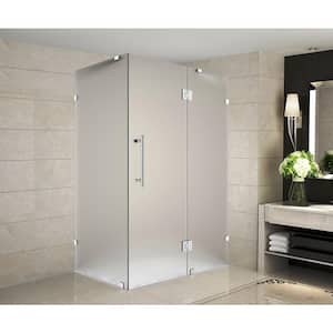 Avalux 35 in. x 38 in. x 72 in. Completely Frameless Shower Enclosure with Frosted Glass in Chrome