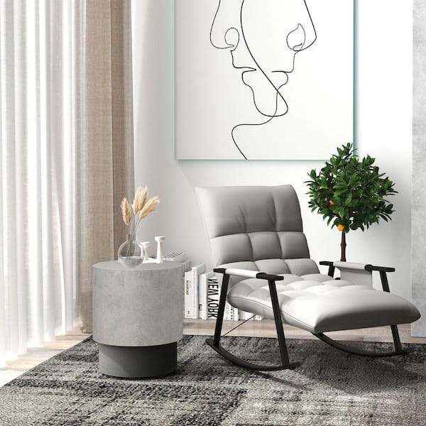1-Piece 14.6 in. W x 14.6 in. D x 16.9 in. H Grey Concrete End