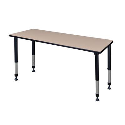 Rumel 60 in. x 24 in. H Beige Adjustable Classroom Table