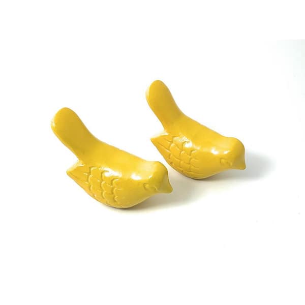 Bird Figurine of Health and Happiness- Yellow (Set of 2, 3.5 in L)