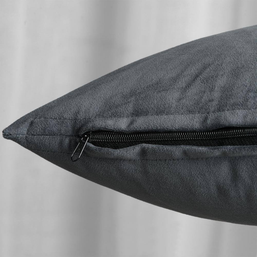 Distance Blue Gray Velvet Euro Throw Pillow Covers