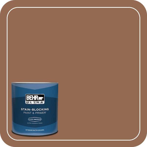 BEHR ULTRA 1 qt. #240F-6 Sable Brown Extra Durable Satin Enamel Interior Paint & Primer