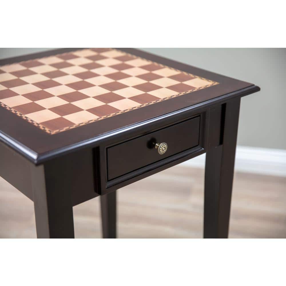 Mahogany Square Wood Classic End Table with Drawer