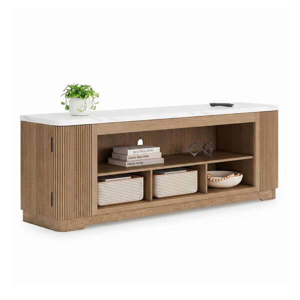 Signature DESIGN BY ASHLEY Camdill Brown/White TV Stand Fits TV's