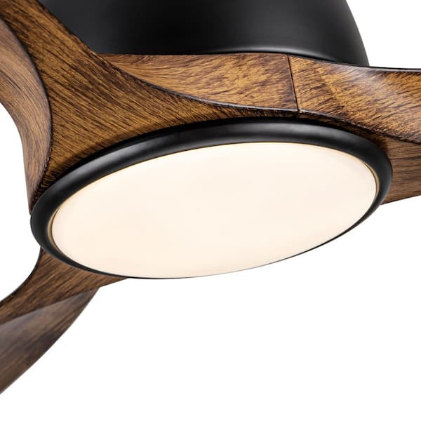 Lukyamzn 52 in. Indoor Black Ceiling Fan with LED Light with