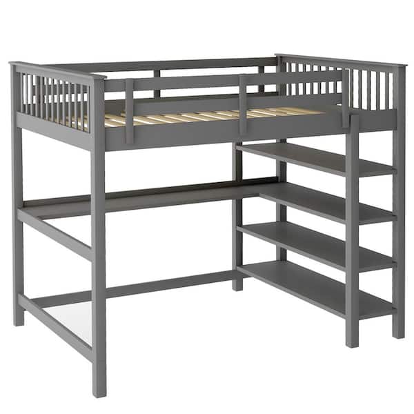 Storage Shelves And Under Bed Desk, Loft Bed With Storage Under