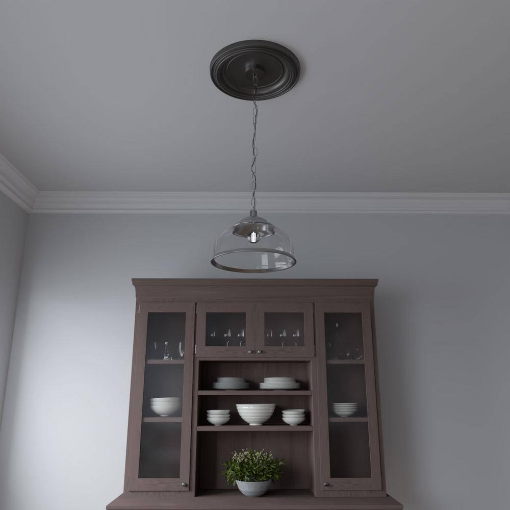 16" Universal Aged Metallic Weathered Steel PVC Ceiling Medallion