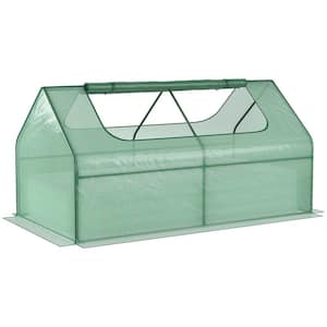 72 in. W x 37 in. D x 36 in. H Metal Raised Green Greenhouse