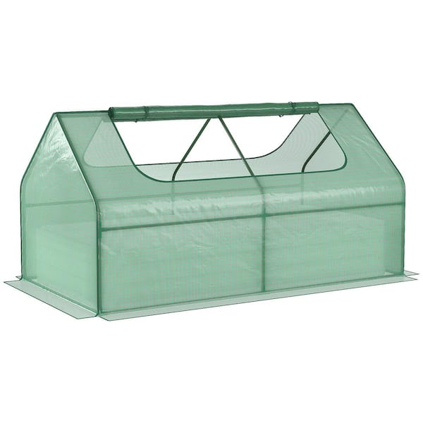 Outsunny 72 in. W x 37 in. D x 36 in. H Metal Raised Green Greenhouse