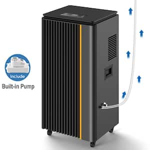 296 pt. 8,500 sq.ft. Bucketless Dehumidifier in Black with Pump, Auto Defrost, 24-Hours Timer