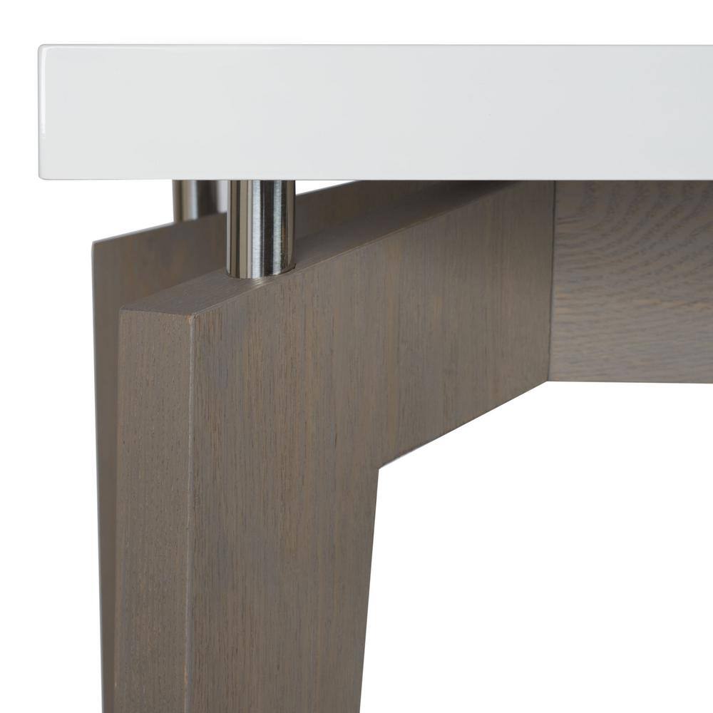 Josef 59" White and Gray Lacquer Console Table