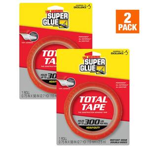 Total Tape 3/4 in. x 2.7 Yards Heavy Duty Double Sided Mounting Tape Roll (2-Pack)