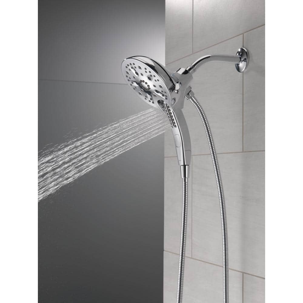 Chrome Dual Handheld Rain Shower Head with Magnetic Docking