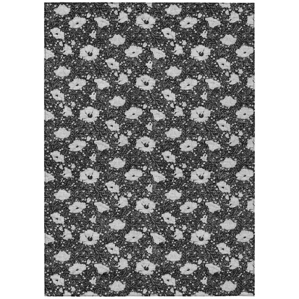 Chantille Machine Washable Indoor/Outdoor Abstract ACN2792 Black 5 ft. x 7 ft. 6 in. Area Rug