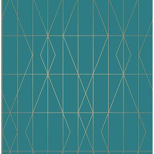 LeVeque Teal Deco Diamond Geo Strippable Roll (Covers 56.4 sq. ft.)