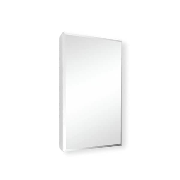 Unbranded 15 in. W x 26 in. H Rectangular Silver Recessed or Surface Mount Bathroom Medicine Cabinet with Mirror Adjustable Shelf