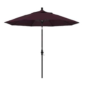 9 ft. Aluminum Collar Tilt Patio Umbrella in Purple Pacifica