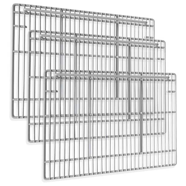 Aoibox 19.33 in. x 22 in. Commercial Freezer/Refrigerator Replacement Shelves, Epoxy-Coated Gray Steel Wire Shelves (3-Piece)