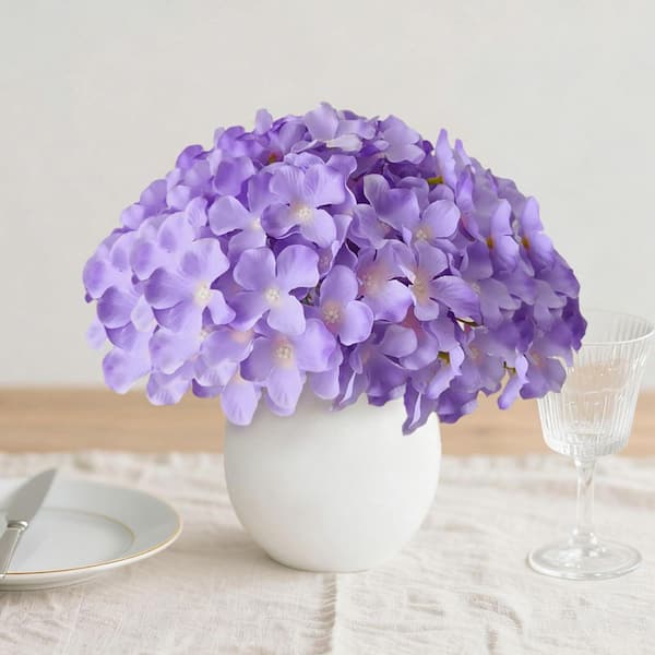 7.8 in. Purple Indoor Outdoor Artificial Hydrangea Flowers 65