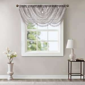 Iris 46 in. L x 38 in. W in Grey Polyester Light Filtering Valance