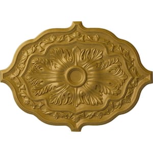 36 in. W x 26 in. H x 1-1/2 in. Pesaro Urethane Ceiling Medallion, Pharaohs Gold