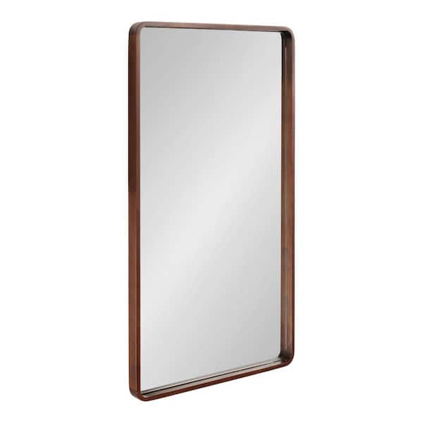 Kate and Laurel Valenti 20.00 in. W x 35.98 in. H Walnut Brown Rectangle Transitional Framed Decorative Wall Mirror