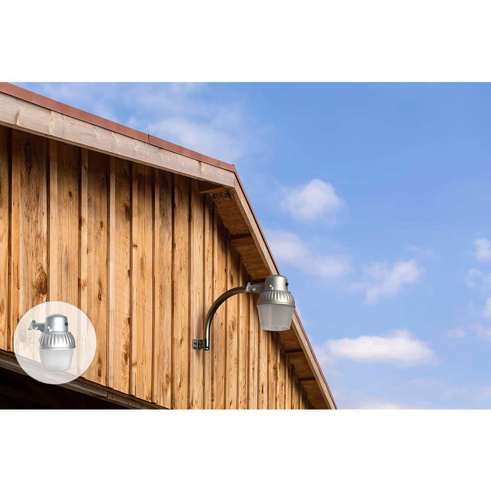 Gray Aluminum LED Dusk-to-Dawn Outdoor Wall Light