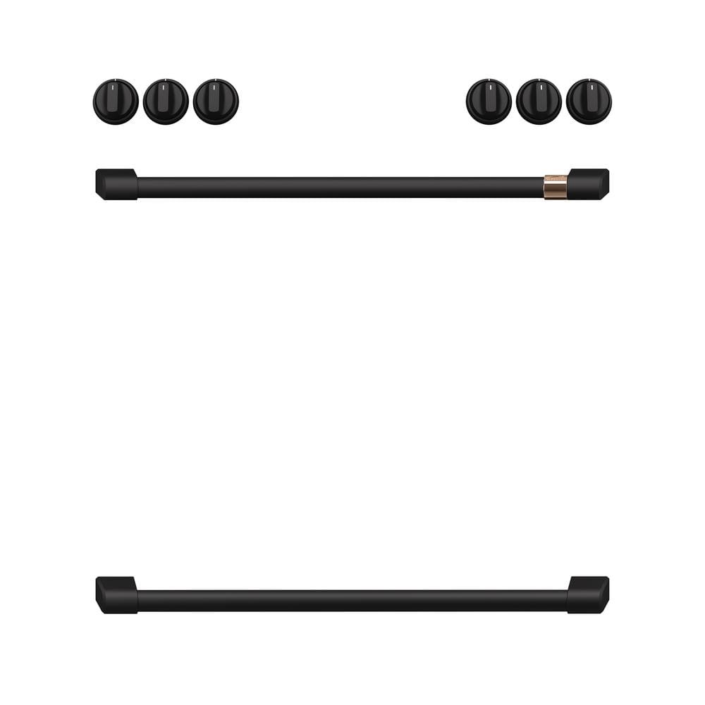 Cafe Range Handle and Knob Kit in Flat Black CXFCGHKPMFB - The