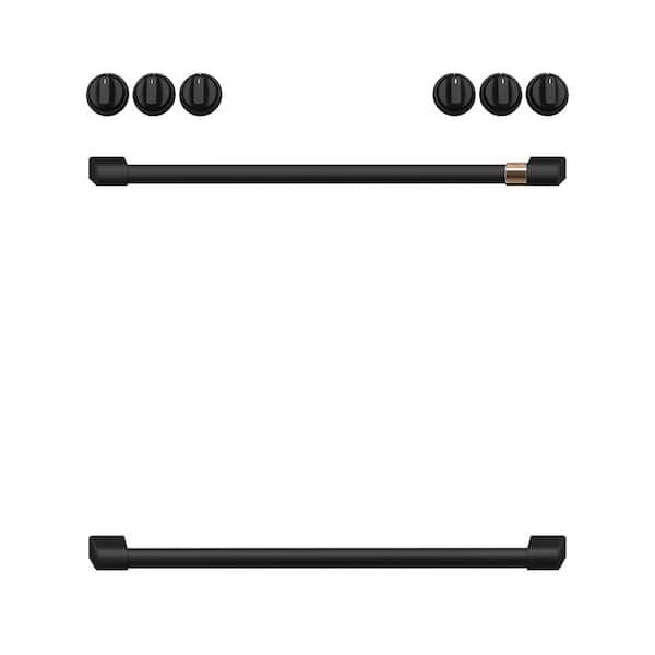 Cafe Range Handle and Knob Kit in Flat Black