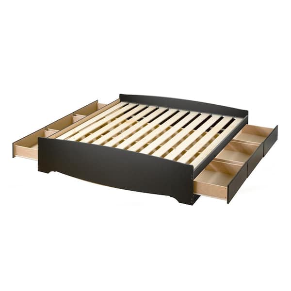 Prepac Sonoma King Wood Storage Bed Bbk, King Size Platform Bed Construction